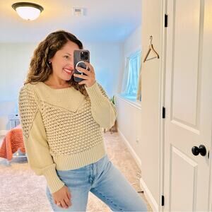 Lucky Brand Cream Bauble Sweater Medium